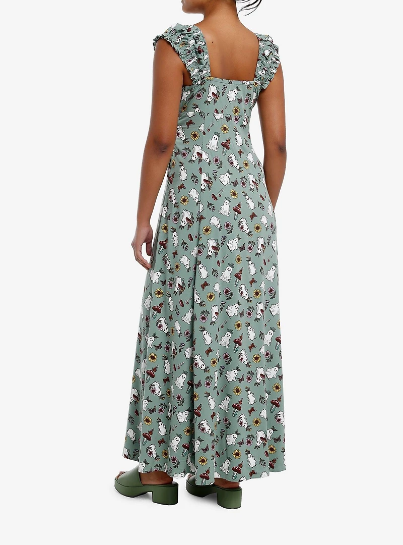 Thorn & Fable Mushroom Ghost Empire Maxi Dress