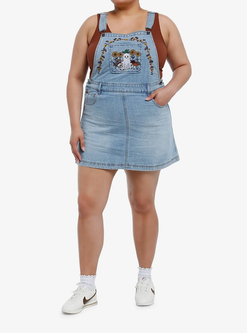 Thorn & Fable Mushroom Ghost Floral Denim Skirtall Plus Size