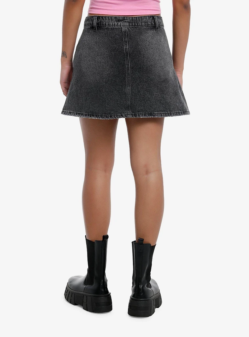 Sweet Society Pink Tiger Denim Mini Skirt