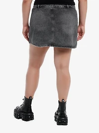 Sweet Society Pink Tiger Denim Mini Skirt Plus Size