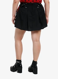 Social Collision Black & Red Chains Pleated Skirt Plus Size