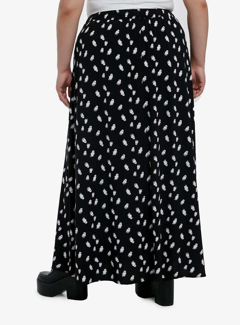 Thorn & Fable Black & White Ghost Maxi Skirt Plus Size