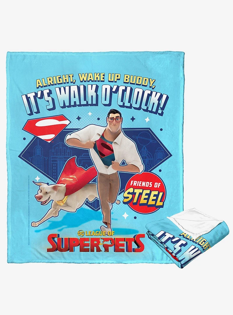 DC League Of Super-Pets Walk O' Clock Silk Touch Throw Blanket