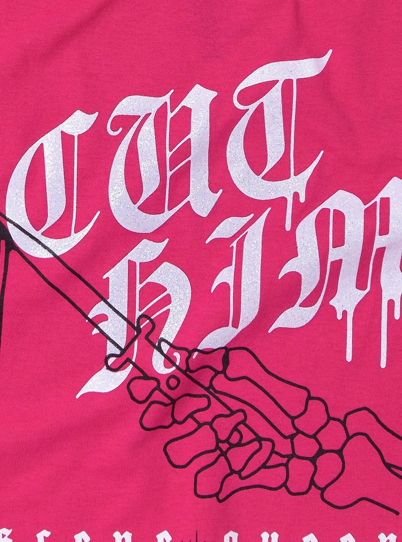 Scene Queen Cut Him Glitter Boyfriend Fit Girls T-Shirt