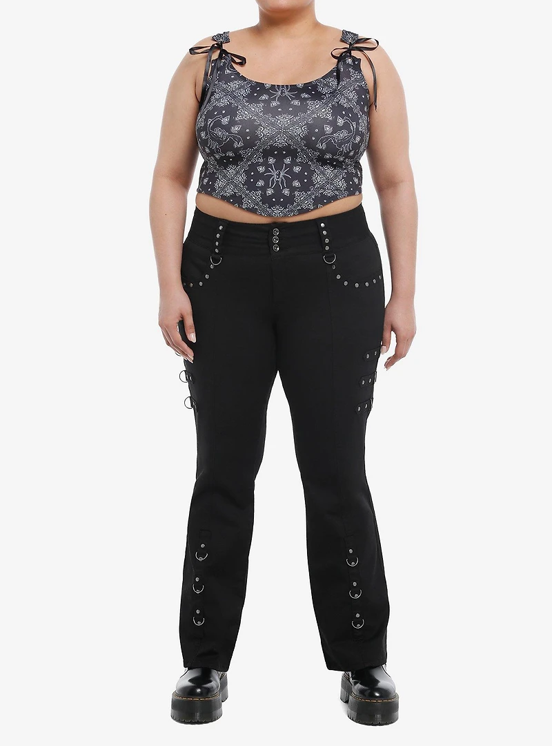 Cosmic Aura Gothic Western Bandana Lace-Up Girls Top Plus Size