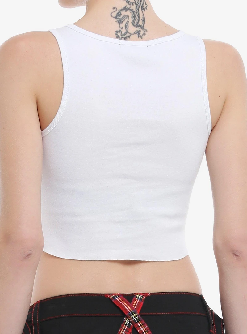 Social Collision Winged Skulls Crop Girls Racerback Tank Top