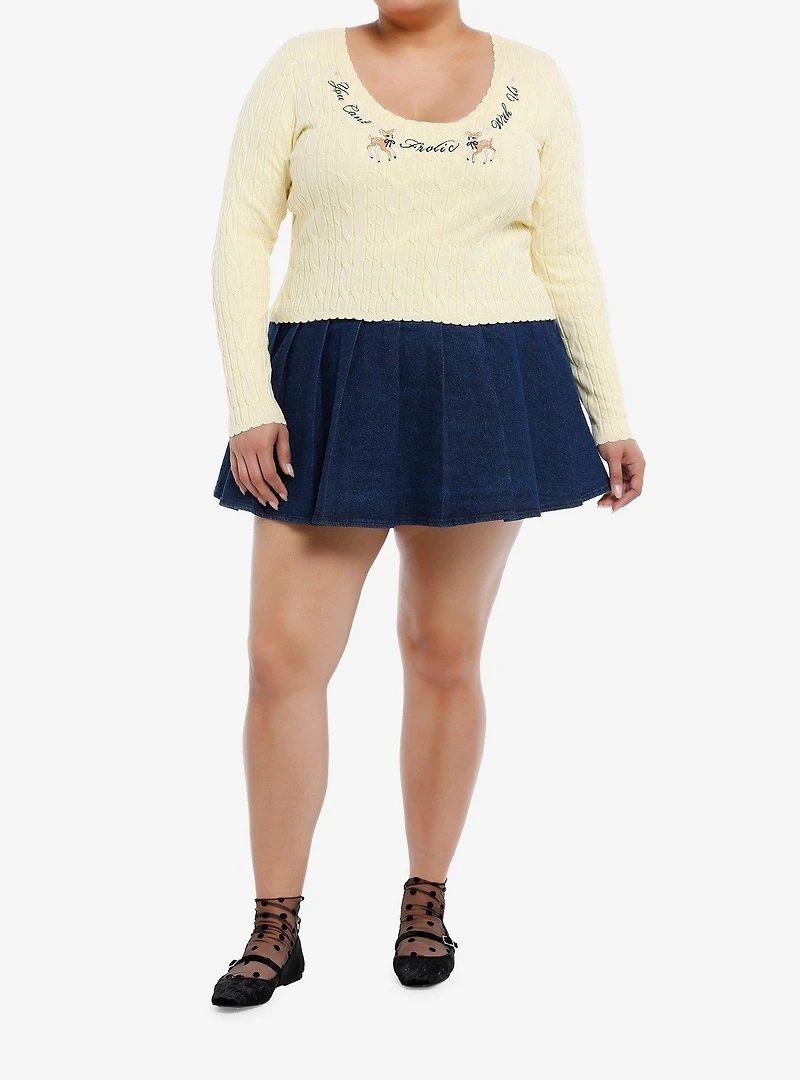 Sweet Society Can't Frolic With Us Deer Girls Long-Sleeve Sweater Plus Size