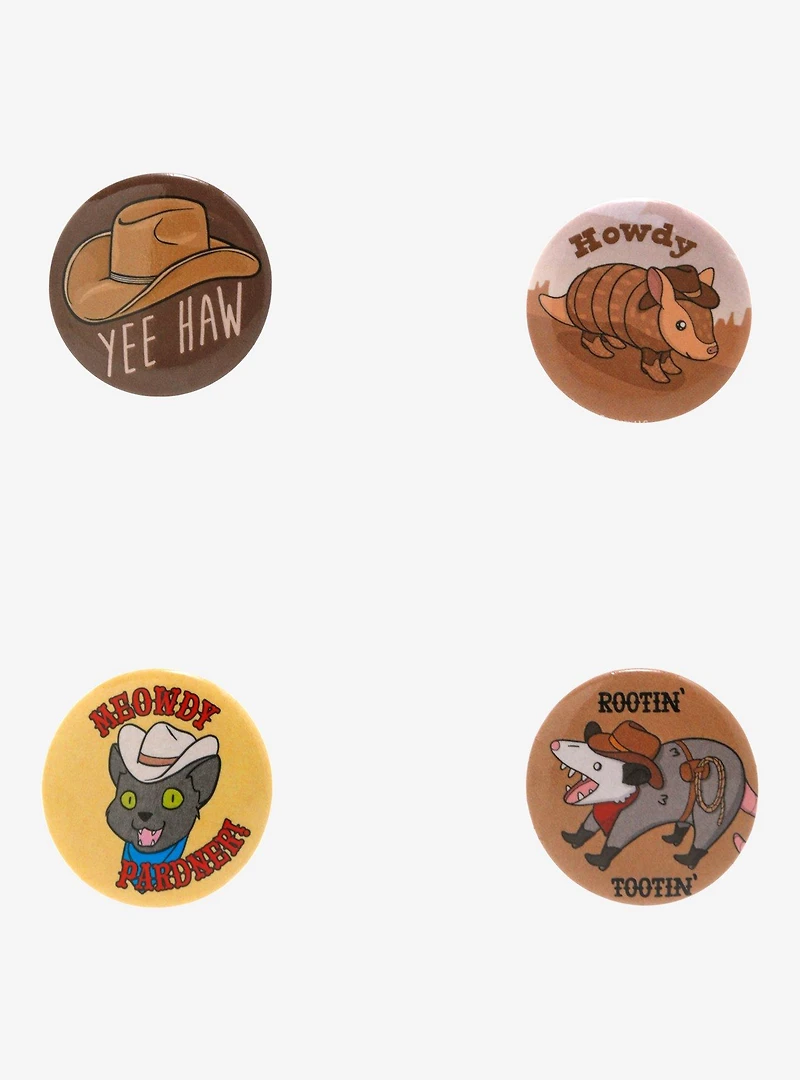 Cowbody Up Western Animals Button Set