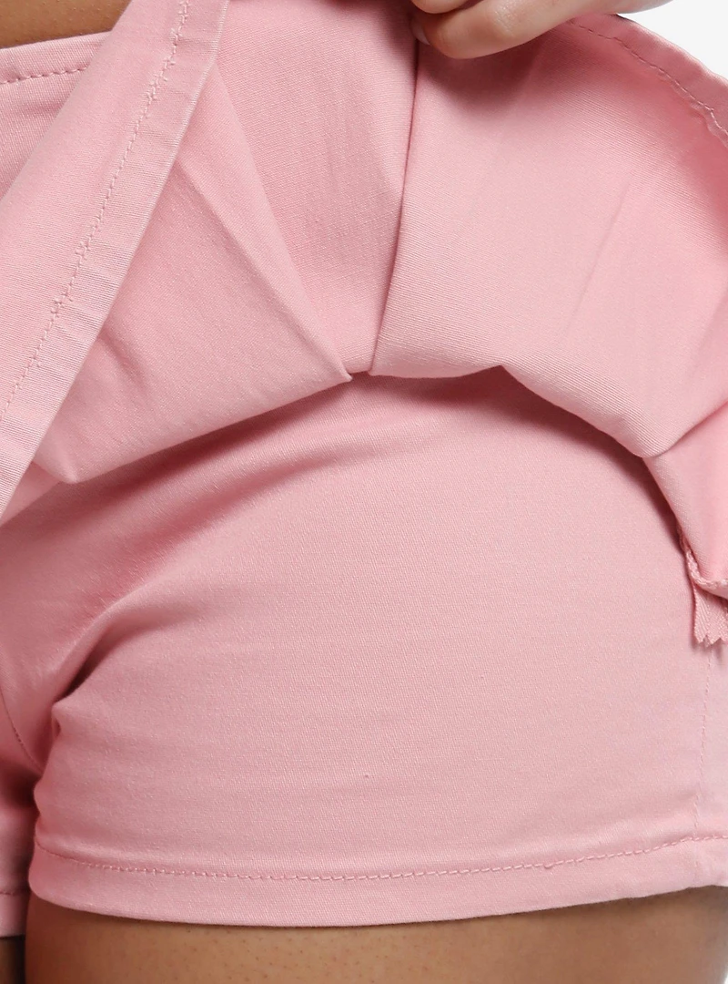 Dusty Rose Pleated Micro Skort