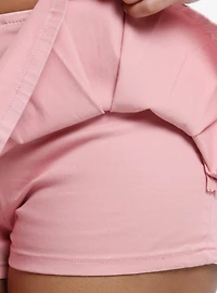 Dusty Rose Pleated Micro Skort