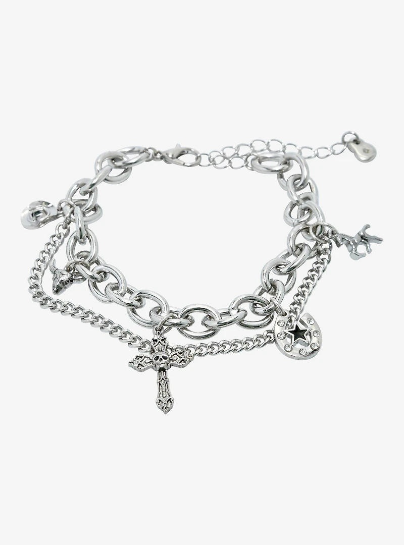Social Collision Gothic Cowboy Charm Bracelet