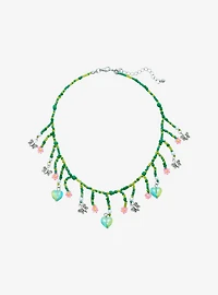 Thorn & Fable Butterfly Floral Heart Bead Necklace