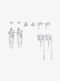 Thorn & Fable Star Heart Planet Drop Earring Set