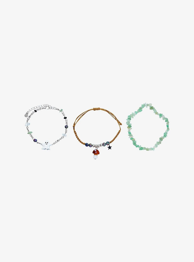 Thorn & Fable Ghost Mushroom Bracelet Set