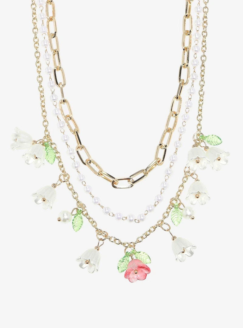 Thorn & Fable Floral Charm Layered Necklace