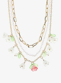 Thorn & Fable Floral Charm Layered Necklace