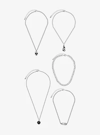 Cosmic Aura Witchy Skull Snake Necklace Set