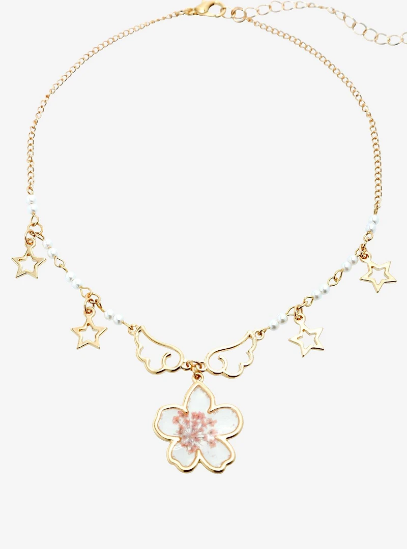 Thorn & Fable Angel Wings Sakura Choker Necklace