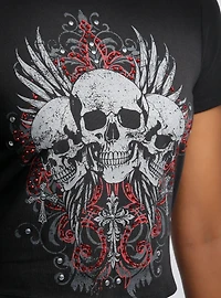 Social Collision Winged Skulls & Rhinestones Girls Baby T-Shirt