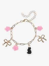 Sweet Society Bow Flower Charm Bracelet