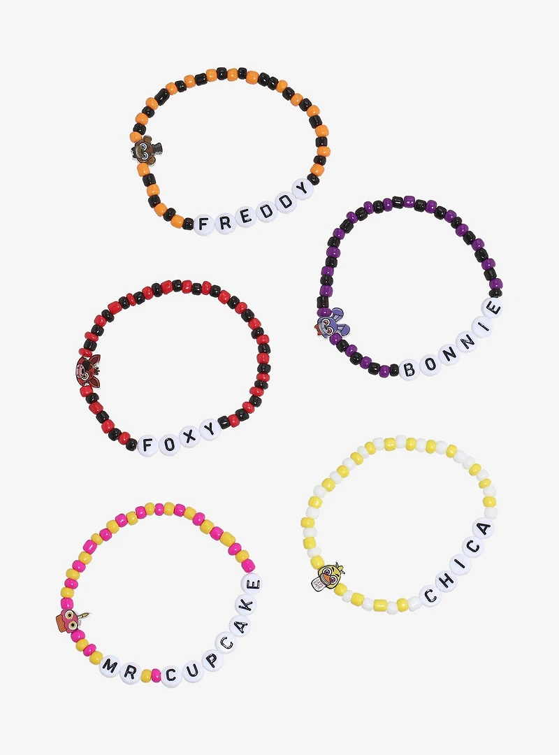 Five Nights At Freddy's Charm Bead Bracelet Set