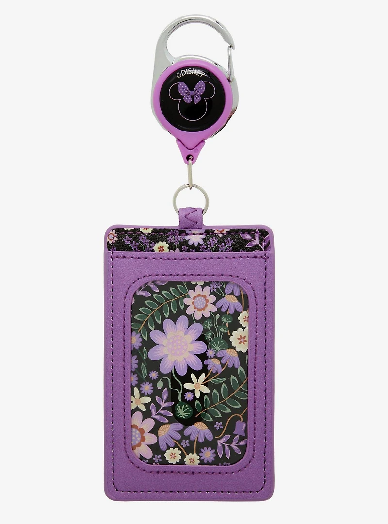 Disney Minnie Mouse Purple Floral Retractable Lanyard — BoxLunch Exclusive