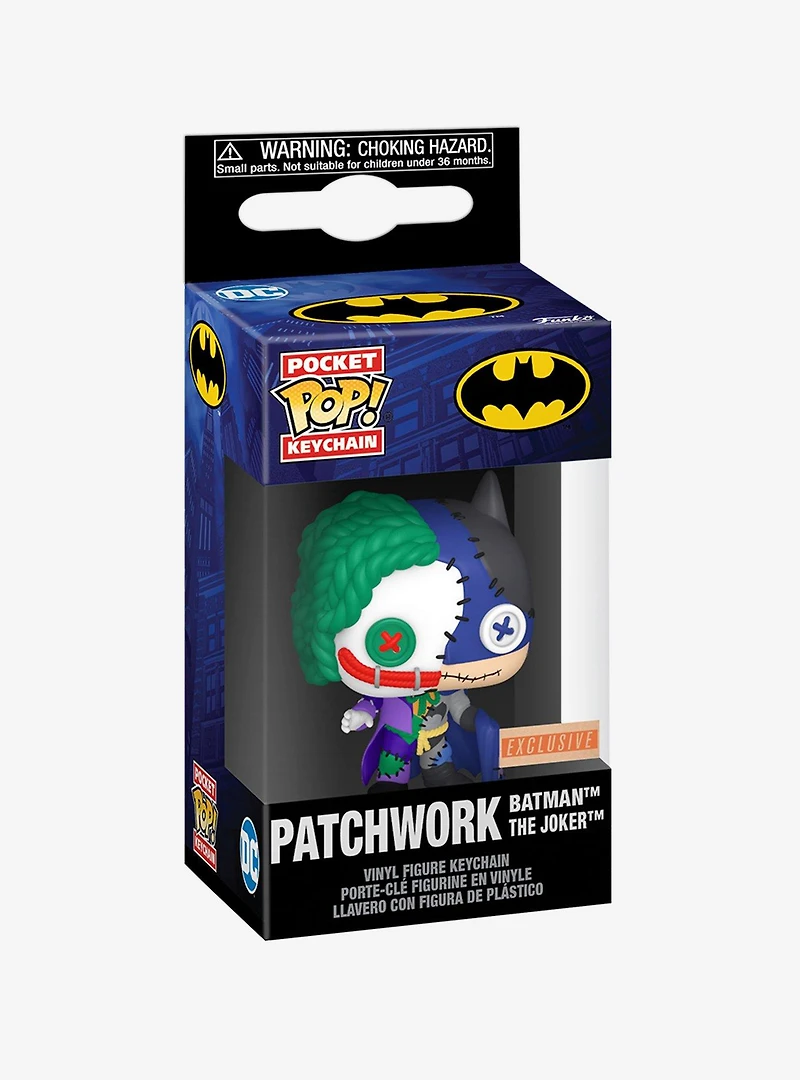 Funko Pocket Pop! DC Comics Batman & The Joker Patchwork Vinyl Keychain — BoxLunch Exclusive