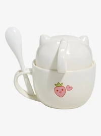 Strawberry Cat Stacking Mug & Spoon Set