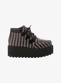 Strange Cvlt Black & Grey Stripe Super Kreep Platform Creepers