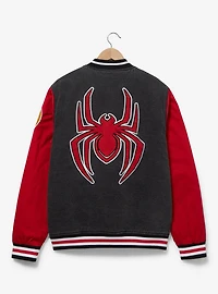 Marvel Spider-Man Miles Morales Denim Varsity Jacket - BoxLunch Exclusive