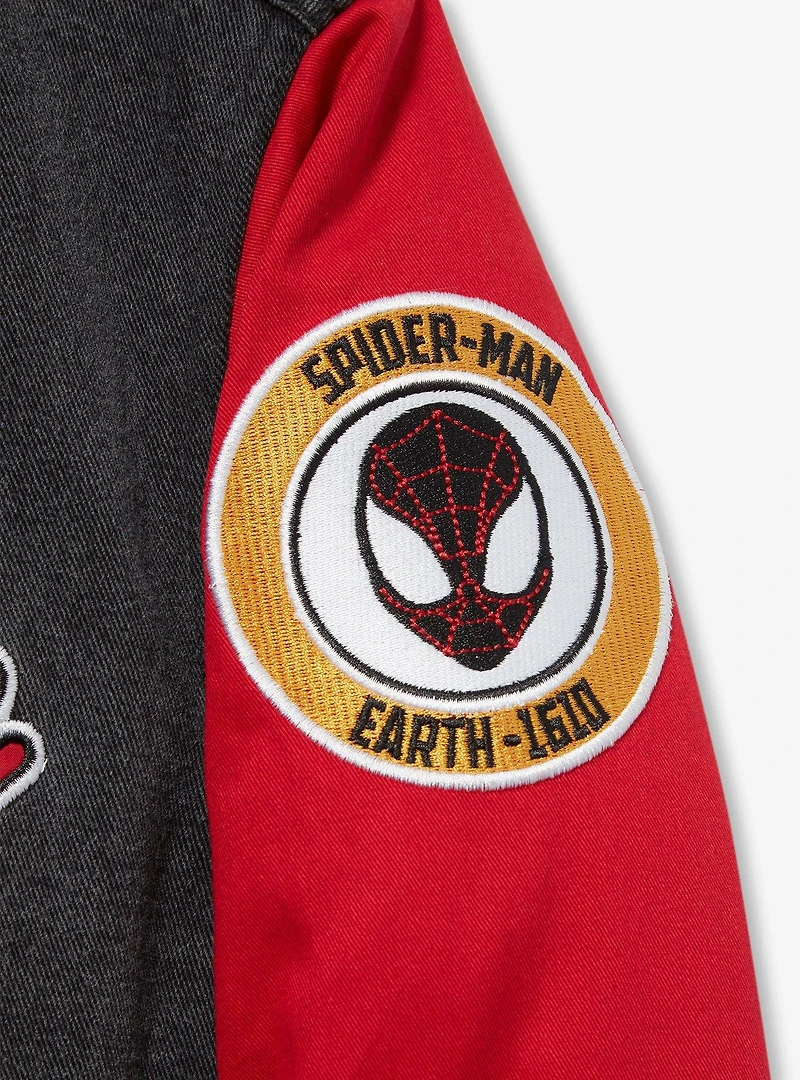 Marvel Spider-Man Miles Morales Denim Varsity Jacket - BoxLunch Exclusive