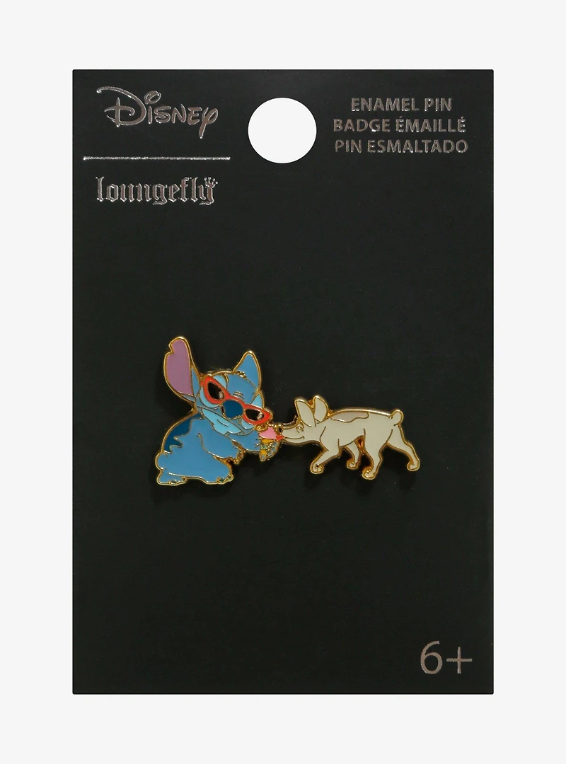 Loungefly Disney Lilo & Stitch Dog Ice Cream Enamel Pin — BoxLunch Exclusive