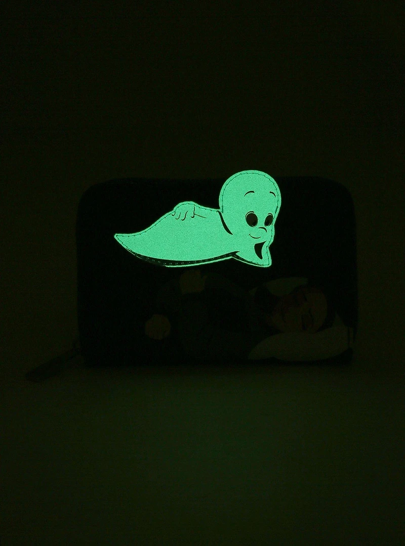 Loungefly Casper Kat & Casper Small Zip Glow-in-the-Dark Wallet