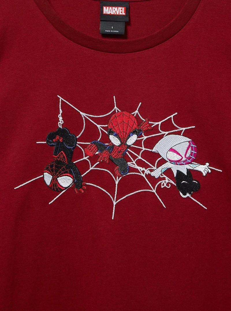 Marvel Spider-Man Embroidered Women's Plus T-Shirt — BoxLunch Exclusive