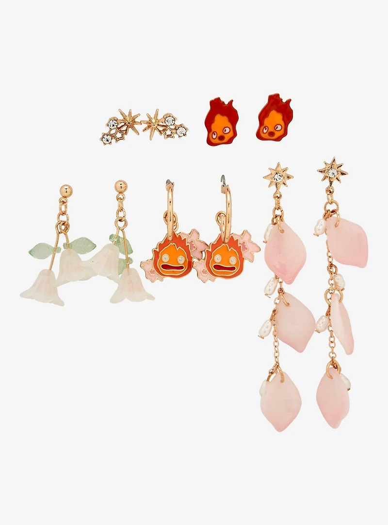 Studio Ghibli Howl's Moving Castle Calcifer Floral Earring Set - BoxLunch Exclusive
