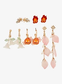 Studio Ghibli Howl's Moving Castle Calcifer Floral Earring Set - BoxLunch Exclusive