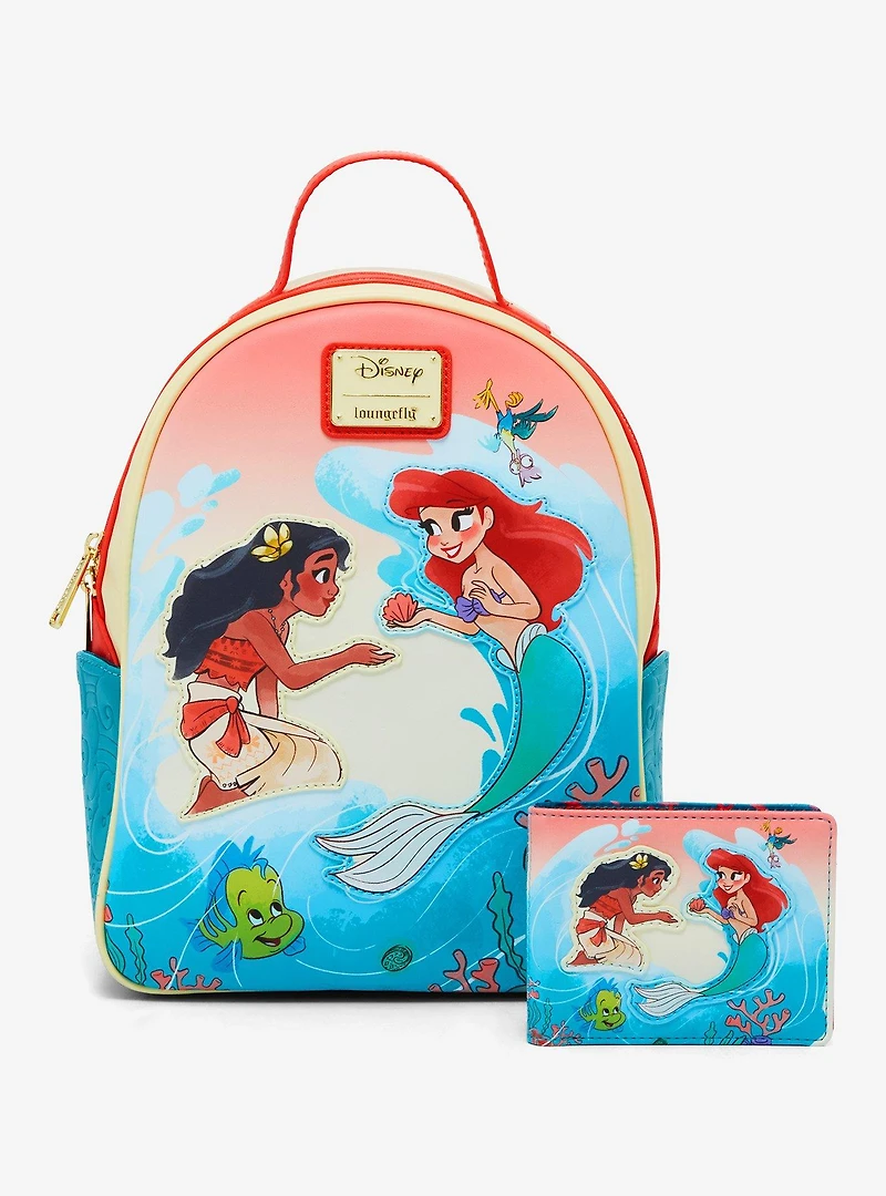 Loungefly Disney Princess Moana & Ariel Mini Backpack — BoxLunch Exclusive
