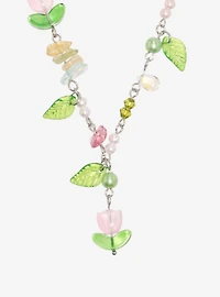 Thorn & Fable Pink Tulip Pearlescent Beaded Necklace