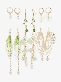 Thorn & Fable Butterfly Wing Flower Earring Set
