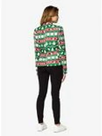 Christmas Green Nordic Jacket Women's Blazer