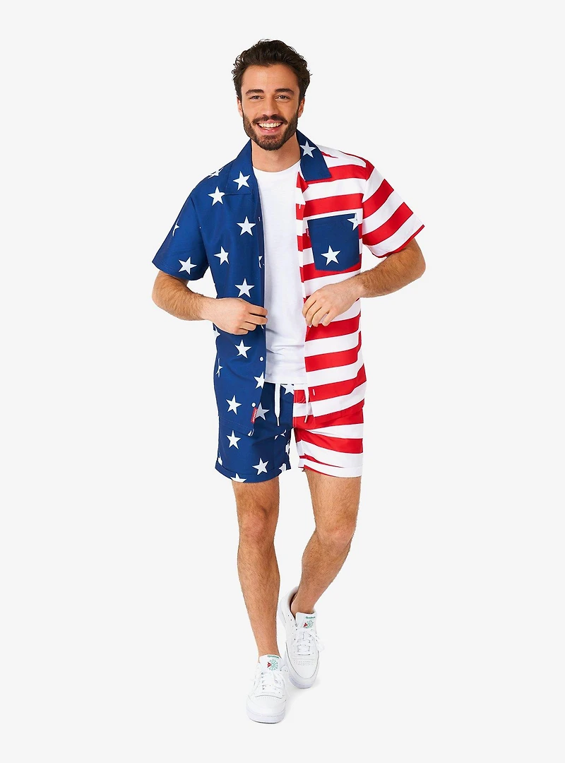 McSummer Short Sleeve Button-Up and Shorts Summer Set