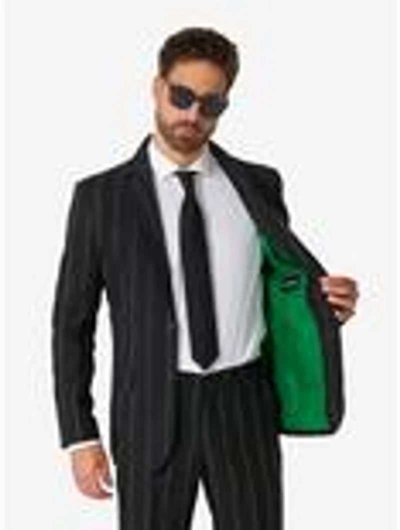 Oversized Pinstripe Black Suit