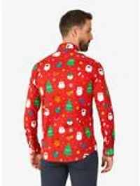 Festivity Red Long Sleeve Button-Up Shirt