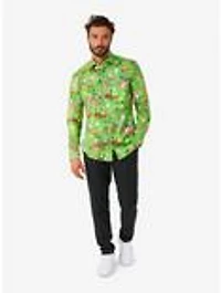 SpongeBob SquarePants Christmas Long Sleeve Button-Up Shirt