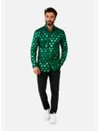 Shiny Shamrock Long Sleeve Button-Up Shirt