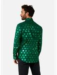Shiny Shamrock Long Sleeve Button-Up Shirt