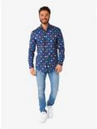 PAC-MAN Pixel Long Sleeve Button-Up Shirt