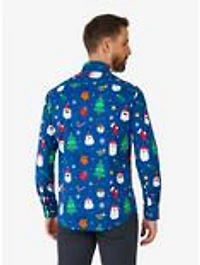 Festivity Blue Long Sleeve Button-Up Shirt