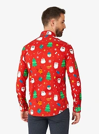 Festivity Red Long Sleeve Button-Up Shirt