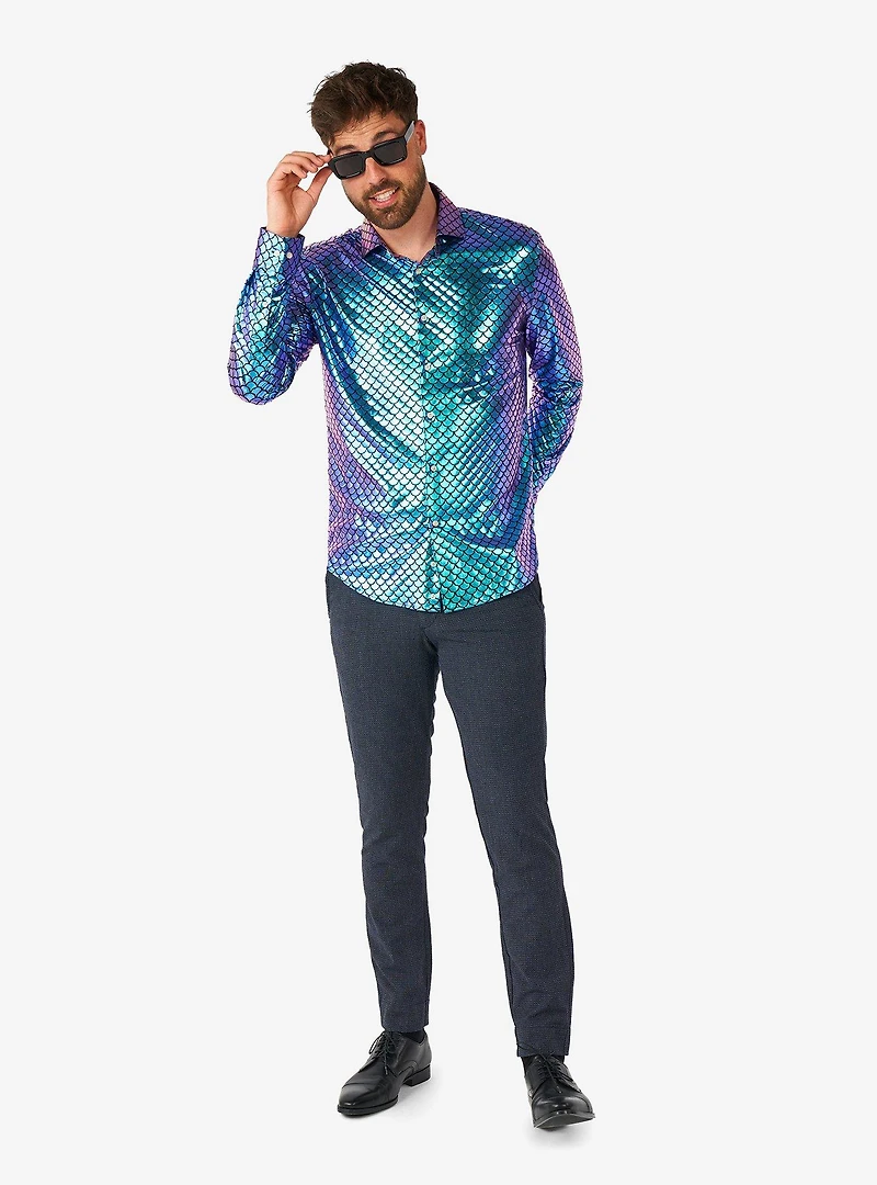 Fancy Fish Long Sleeve Button-Up Shirt